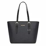 David Jones - Borsa Tote Shopper Capacità Media Donna - Borsa a Spalla Lavoro Manico Lungo PU Pelle - Borse a Mano A4 - Shopping Bag Sacchetto Ufficio Scuola Viaggio Città Quotidiana - Nero