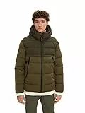 TOM TAILOR Denim Giacca con Cappuccio Rimovibile, Uomo, Verde (Olive Night Green 13050), L