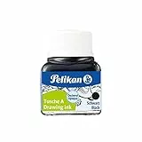 Pelikan 201665 Inchiostro China 523-17, Nero Perla, 10 ml in Vetro, Utilizzabile su Carta, Cartoncini da Disegno e Film Opacizzati