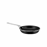 Alessi Pots&Pans Padella al, Alluminio con Rivestimento Antiaderente, Inossidabile 18/10, Fondo in Acciaio Magnetico Adatto Anche alla Cottura a Induzione, Nero, 24 cm