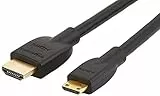 Amazon Basics Cavo ad alta velocità mini HDMI A su HDMI C, standard più recente, 1,83 metri, Nero