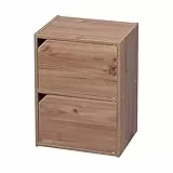 Iris Ohyama Libreria, 2 ante e 2 ripiani, Facile da montare, Design, Modulare, Ufficio, Camera da letto, Soggiorno - Module Shelf MDB-2D - Marrone chiaro