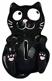 moses Ed, salvadanaio a forma di maialino, in ceramica, per gli amanti dei gatti, nero, dimensioni standard
