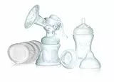 Nuby NT72035 - Confezione da 1 tiralatte manuale, 1 biberon da 150 ml, 1 biberon da 240 ml, 1 coperchio, 12 coppette assorbilatte