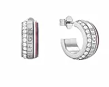 Tommy Hilfiger Jewelry Orecchini a Cerchio da Donna In Acciaio Inossidabile Con Cristalli - 2780623