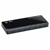 TP-Link UH720 HUB USB, 7 Porte USB 3.0, 2 Porte Esclusive per la Ricarica Rapida 1.5 A, Velocit? di Trasferimento Fino a 5 Gbps, Nero
