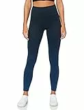 Aurique Leggings Sportivi a Vita Alta Donna, Bruno-Rosso, S