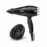 BaByliss 6713DE Asciugacapelli professionale Shine Pro, MADE in ITALY, Funzione Ionica, 2200W con Diffusore e concentratore, Velocità dell'aria fino a 110 kmh, 2 velocità/2 temperature, Nero