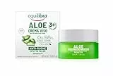 Equilibra Viso, Aloe Crema Viso Anti-Rughe, Crema Viso Effetto Filler a Base di Aloe Vera e Aloe 3+, Crema Antirughe Adatta a Pelli Sensibili, Contrasta i Segni del Tempo, Azione Levigante, 50 ml