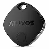 ATUVOS Smart Tracker Tag, Bluetooth Localizzatore Compatibile con Apple Dov'è (solo iOS), Trova oggetti e chiavi/Bagagli/Valigie/Zaini/Portafogli, Batteria Sostituibile, IP67 Impermeabile,1 Pezzo Nero