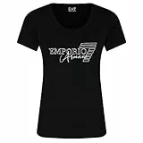 Emporio Armani Maglietta T-Shirt Donna 6HTT21 TJ5GZ, Manica Corta, Girocollo, Veste Aderente (Nero, M)