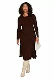 Trendyol Abito Taglie Forti, Marrone, Linea A Vestito, 3XL Donna
