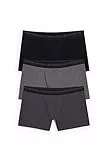 C&A Uomo Boxer Aderenti Confezione da 3|Confezione Multipla Taglie comode Grigio Scuro 3XL