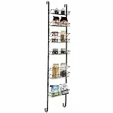 Giantex Ripiani Pensili da Porta, 2 Metodi di Montaggio, Ganci Staccabili, Mensole Regolabili, 6 Livelli con 6 Cestini, Organizer a Sospensione, Arredo di Cucina, in Metallo, 43x13x208 cm