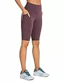 CRZ YOGA Donna Pantaloncini da Motociclista Shorts da Yoga Allenamento Calzamaglia da Corsa con Tasche -25 cm Viola Chiaro 44