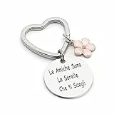 Hightopup Portachiavi cuore amicizia, idee regalo migliore amica compleanno, laurea donna speciale sorella teenager