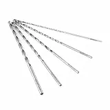 5Pz Set di Trivello in Acciaio ad Alta Velocità Prolungato Utensile per Trapano a Punta Diritto per Alberi a 2-5 mm per Legno