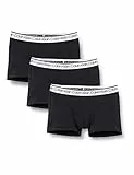 Calvin Klein Boxer Uomo 3 Pack Trunk 3 PK Elasticizzati, Nero (Black W/ White Wb), L [Amazon Exclusive]