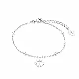 s.Oliver Bracciale da braccio da donna in argento 925, con zirconi sintetici, 16+3 cm, argento, ancora, Fornito in confezione regalo per gioielli, 2017249