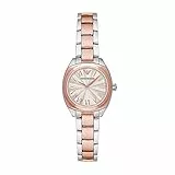 Emporio Armani Orologio da donna, movimento a due lancette, cassa in acciaio inossidabile argentata di 28 mm con bracciale in acciaio inossidabile, AR1952