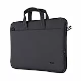 Trust Bologna Slim Eco Borsa per Laptop fino a 16', Borsa per Laptop Sostenibile in Plastica Riciclata, con Tracolla, Custodia per Viaggio, Lavoro, Ufficio, Scuola - Nero