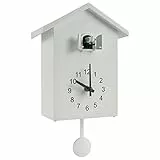 KTCINA Orologio a cucù moderno,orologio a cucù appeso orologio da parete a cucù con pendolo delicato e suono di canti di uccelli,orologio a cucù a batteria,decorazione moda per soggiorno,casa,