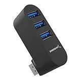 Sabrent Hub USB, Multipresa USB 3.2 Gen 1, Sdoppiatore USB girevole, 3 Porte USB 3.2 Gen 1, per PS4/PS5, laptop, PC, stampante, chiavetta USB, MacBook, rotazione di 90/180°, alluminio, NERO, (HB-R3MB)