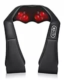 Massaggiatore per Collo e Spalle Shiatsu Elettrico Massaggi per Cervicale, Schiena con Profondo Massaggio Impastante e Funzione di Riscaldamento per Uso Domestico in Ufficio (Nero)