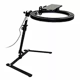Anello luminoso a LED a intensità variabile da 10 pollici con supporto e supporto per telefono, scrivania treppiede regolabile per Youtube Video, Photography, Selfie, Vlog, Live Streaming, nero