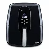 H.KOENIG Friggitrice ad aria FRY820, capacità 5,5 L, 7 programmi di cottura, temperatura regolabile da 80 °C a 200 °C, touch screen, cestello rimovibile e lavabile in lavastoviglie, 1800 W