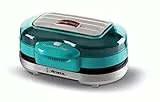 Ariete 205 Hamburger Maker Party Time, Macchina per fare hamburger, 1200 W, Doppie piastre antiaderenti, 2 scomparti, Facile da pulire, Celeste