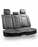 WALSER coprisedile auto, coprisedile auto universale e pad protettivo in nero-grigio, coprisedile per sedili posteriori in look racing