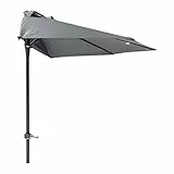 MaxxGarden Ombrellone da Balcone - con Semicerchio - con Protezione UV50+ - Base non Inclusa - per Terrazza Giardino Esterno - Ø 270 cm - Grigio