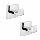 Lassuzie 2 Pezzi Ganci Accappatoio Bagno, Ganci Portasciugamani Appendiabiti da Parete, Acciaio Inox SUS 304, Fissaggio a Muro Ganci Appendiabiti con Viti (Argento Brillante)