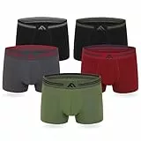 FM London, Boxer da uomo super morbidi in bambù, confezione da 5, Boxer Shorts Uomo, Colori scuri assortiti, M