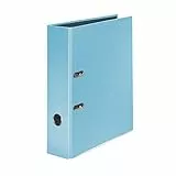 Falken - Raccoglitore ad anelli a colori pastello originale, realizzato in Germania, formato DIN A4, larghezza 8 cm, colore pastello, colore: celeste