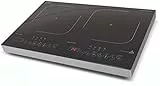 CASO ProGourmet 3500 - Piastra a induzione doppia mobile, 3500 W Powersharing, 60-240 °C, 4 funzioni, timer 180 min, pentole fino a 24 cm, vetro ceramica
