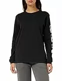Carhartt, T-shirt Logo-Graphic a manica lunga, Loose Fit Donna, Nero, M