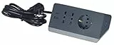 BTICINO Ciabatta Multipresa Elettrica 5 Posti, 2 Prese USB 3A, 1 Polivalente Schuko 10/16A e 2 Bipasso 10/16A, Multipresa da Scrivania con Interruttore e Cavo 2m Spina 16A, Robusta e Funzionale, Nero