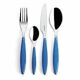 Guzzini - Feeling, Set 24 Posate Colorate - Blu Mediterraneo, 15,8 x 7,5 x h25,5 cm - 23000076