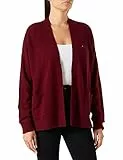 Tommy Hilfiger SOFTWOOL Open Cardigan Maglione, Deep Rouge, XL Donna