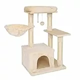 lionto Tiragraffi per Gatto Albero Tiragraffi Gatto Gioco Giocattolo Gatti Altezza 85 cm, Beige