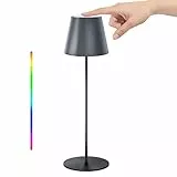 MALUX Lampada da Tavolo Senza Fili 8 colori RGB Lampada da tavolo a LED a batteria dimmerabile Controllo Touch Lampada Ricaricabile da Tavolo inMetallo perHotel,bar,ristoranti,giardino