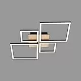Briloner - Plafoniera LED Orientabile, Lampada da Soffitto Dimmerabile, 48 Watt, 4.000 Lumen, 3.000 Kelvin, Legno Nero, 750 x 470 x 73 mm (LxWxH)