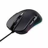 Trust Gaming Mouse da gioco GXT 922 Ybar con illuminazione a LED RGB completa, 200-7200 DPI, 6 pulsanti programmabili, mouse cablato USB per PC, Macbook, Mac, computer, laptop - Sable