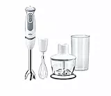 Braun Minipimer MultiQuick 5 Vario MQ5235WH Frullatore ad Immersione, 21 velocità, Dotato di tritatutto da 500ml, frusta a filo e Bicchiere da 600ml, Potenza 1000W, bianco/grigio