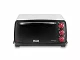 De'Longhi EO14902.W Sfornatutto Forno elettrico con spegnimento automatico, 14L, termostato regolabile, 5 funzioni di cottura, luce interna, Timer, Friggitrice ad Aria, Nero/Bianco, lxpxa 52x41x26cm