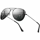kunchu Pilota Polarizzati Ochchiali da sole per Uomo Donna Moda Metall Nero Sunglasses Uv400 Sport Pesca Ciclismo Corsa