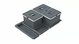 Elletipi Metropolis PTC22 08050 7F C97 PPV Pattumiera Differenziata da Cassetto, Grigio, 71x46x22 cm