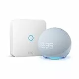 Echo Dot con orologio (5ª generazione, modello 2022) + Ring Intercom di Amazon| Altoparlante intelligente Wi-Fi e Bluetooth | Azzurro tenue
